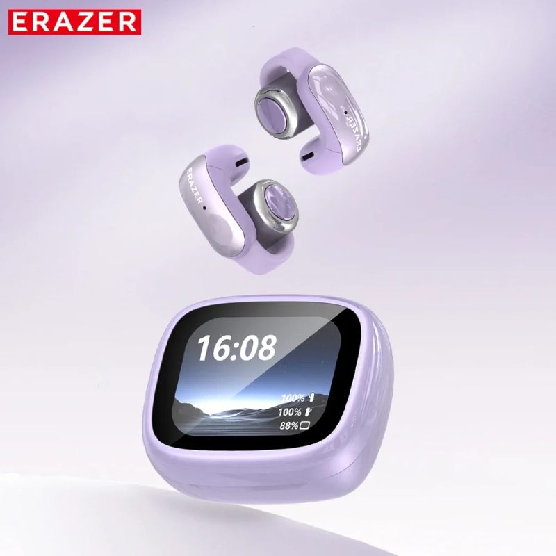 ERAZER XF28 Ear Clips AI Translator Earphones Bluetooth V6.0 Comfortable Stable Sports Wireless Headphones With LCD_voghion.com