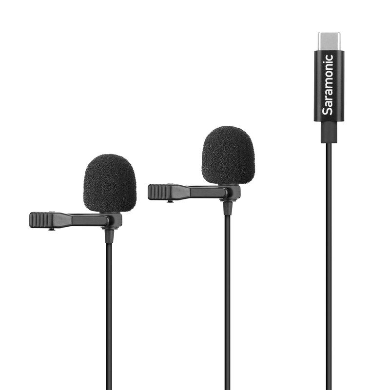 Saramonic LavMicro U3C USB Type-C kondenzátor kettős Lavalier hajtókamikrofon Android okostelefonhoz Youtube videó_voghion.com