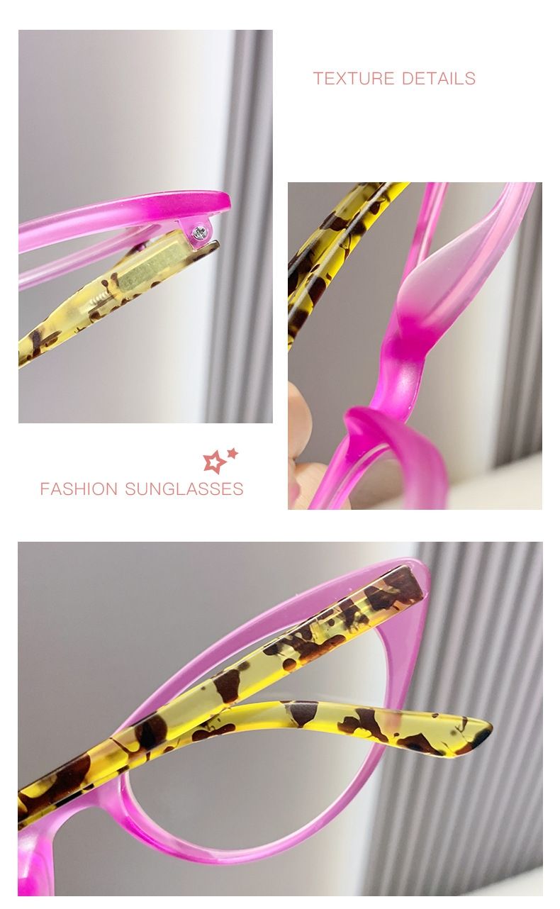 Europa und die Vereinigten Staaten Modetrend Damen Brillengestell Persönlichkeit Cat Eye Leichte Anti-Blau-Brille_voghion.com