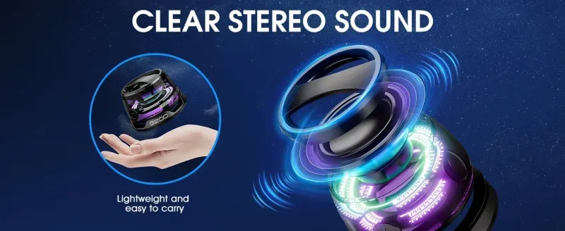 Enceinte magnétique portable Bluetooth G200 RGB avec éclairage, mini enceinte BT5.3, autonomie de 7 heures, support pour téléphone_voghion.com