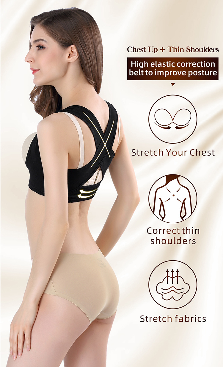 Korrigeringsbälte för puckelrygg för kvinnor, korrigerare för sittställning, indragande bh, kroppsformande plagg, push-up-bh för bröststöd_voghion.com