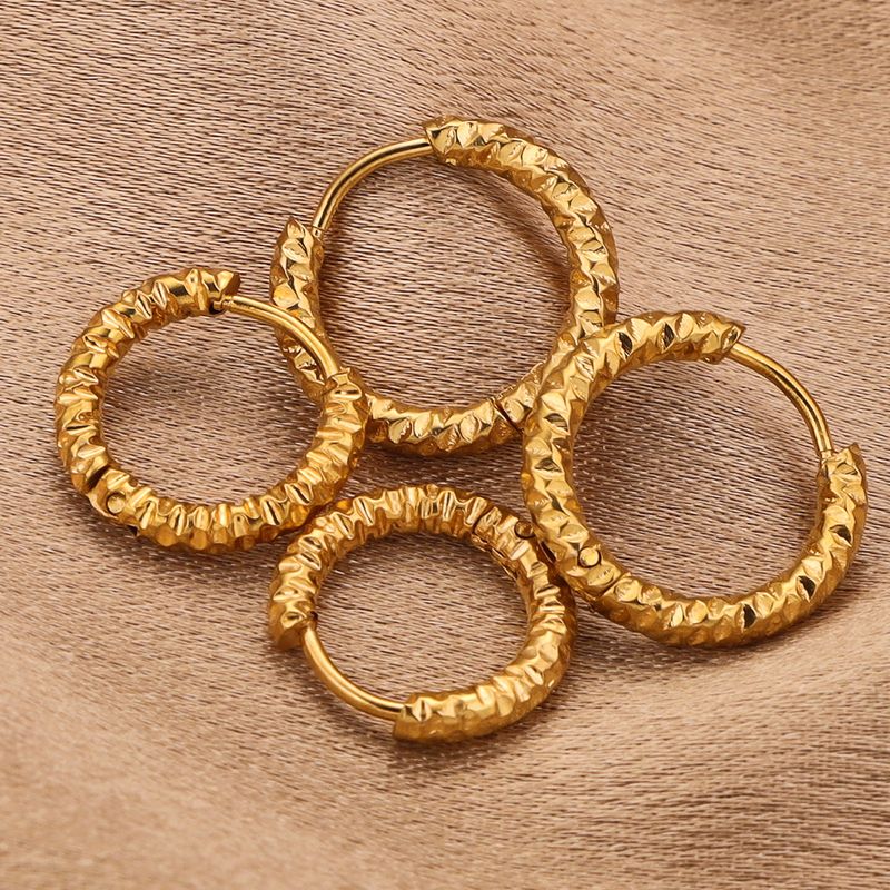 Ronde, modieuze accessoires voor dames van roestvrij staal, zelfgemaakte oorbellen, handgemaakte accessoires_voghion.com