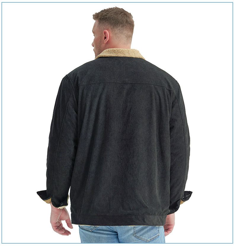 Men's Plus-Size Corduroy Winter Jacket – Lambswool-Lined Thick Coat For Cold Weather_voghion.com
