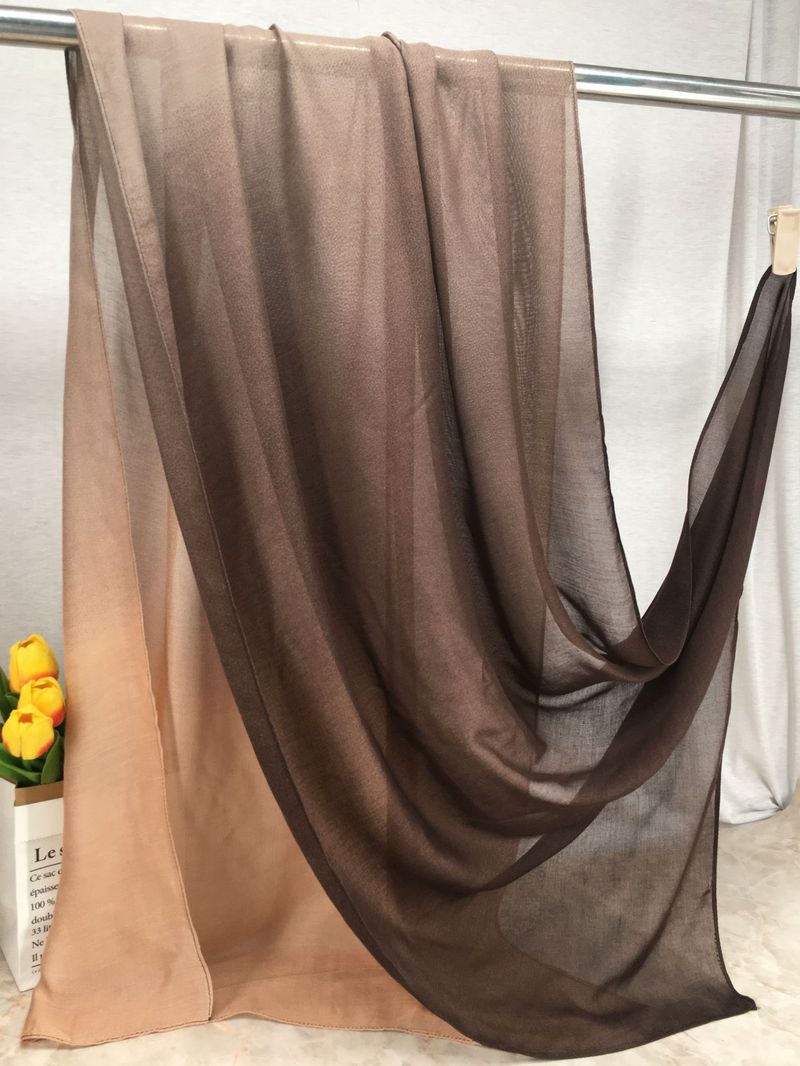 Muslimsk hodeskjerf Bambus Gradient Modal Skjerf Muslim Rayon Cotton Tie-dye Blekk-blekk Farge hodeskjerf_voghion.com