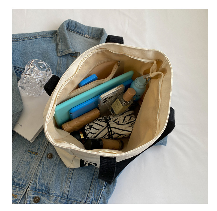 Minority Design Letter Canvas Bag Women's Single Shoulder Simple Art Lazy Large Capacity Tote Bag Women's Bag One Dropshipping_voghion.com