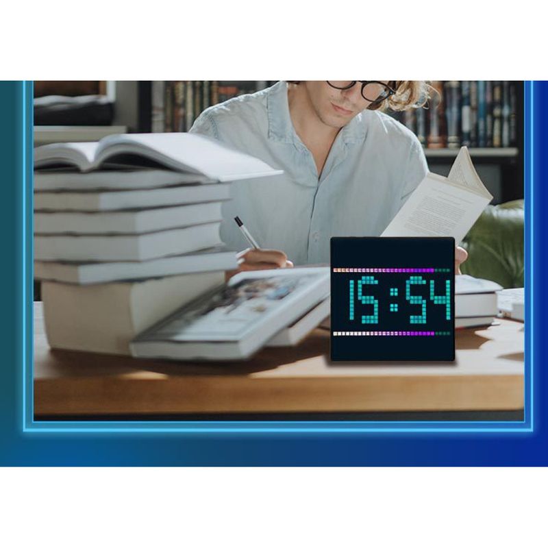 2024 New Desktop Bluetooth Desk Gift Time Pixel Screen Wall-Mounted LED Display_voghion.com