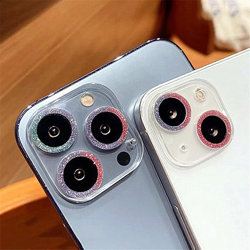 Glitzer-Kamera-Displayschutz für iPhone 14 13 12 11 Pro Max, klares schützendes Diamant-Rücklinsenglas für iPhone 14 Plus-Abdeckung_voghion.com