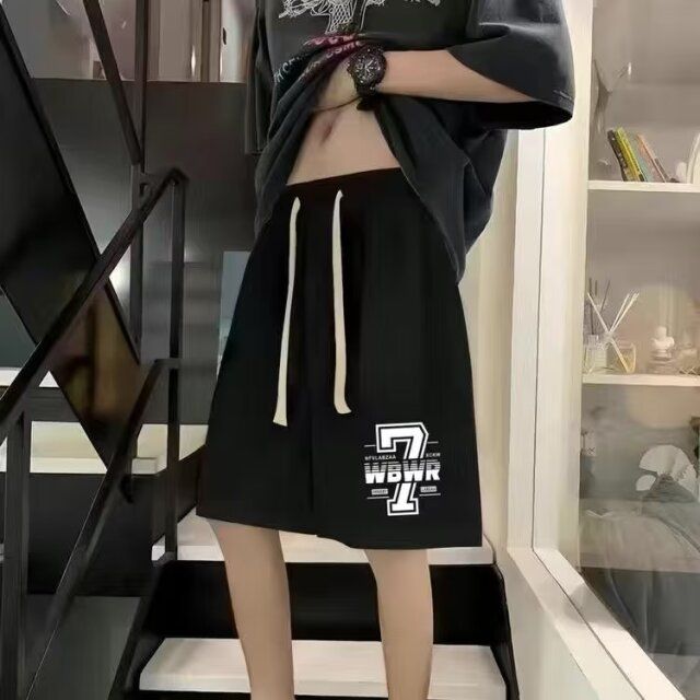 2024 Zomer Sport Shorts, Heren Veelzijdige Casual Koppels Losse Kwart Micro Elastische Strandbroek, Trendy_voghion.com