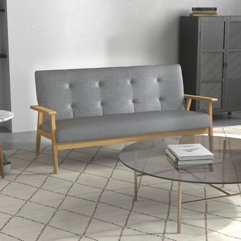 Divano Dreisitzer-Polster, Kautschukholz, 154,5x69,5x73 cm, Grigio_voghion.com