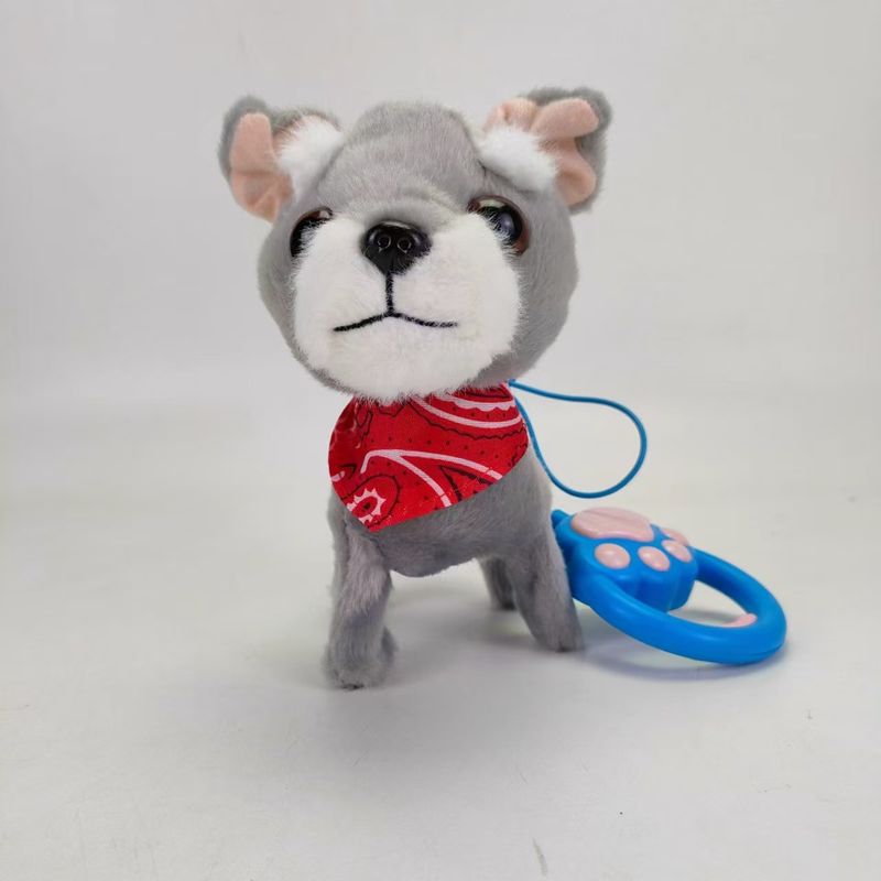 Giocattolo interattivo per cuccioli di peluche con funzione di leccata e camminata - Suoni realistici di abbaio e miagolio, telecomando, occhi LED, guinzaglio incluso_voghion.com