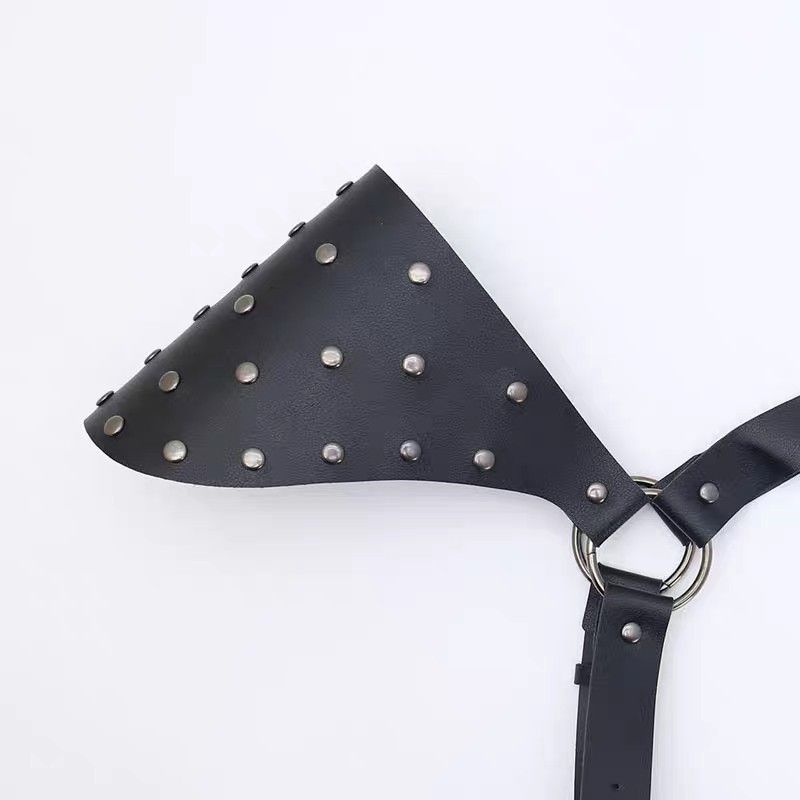 LuvBox Medieval Viking Men's Rivet Leather Single Shoulder Armor Harness Cosplay Halloween Costume Prop_voghion.com