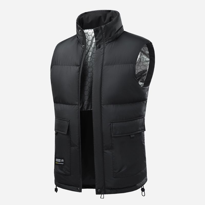 Men's Casual Vest Jacket With Graphene Coating, Multi-Pocket Design, European Size, Lightweight & Breathable For Urban Streetwear_voghion.com
