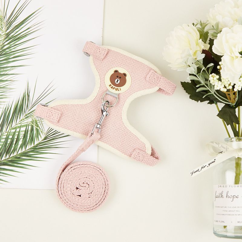 Guinzaglio per animali domestici di piccola taglia, per esterni, per cani, gatti, porcellini d'India, imbracatura, stile cartone animato, orso, corda di trazione_voghion.com