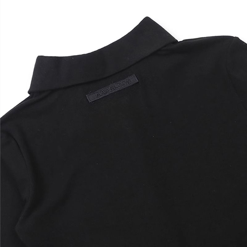 American Retro Polo Shirt Women's Slim Fit Collared Top Vintage Y2K Style Unique Basic Tee_voghion.com