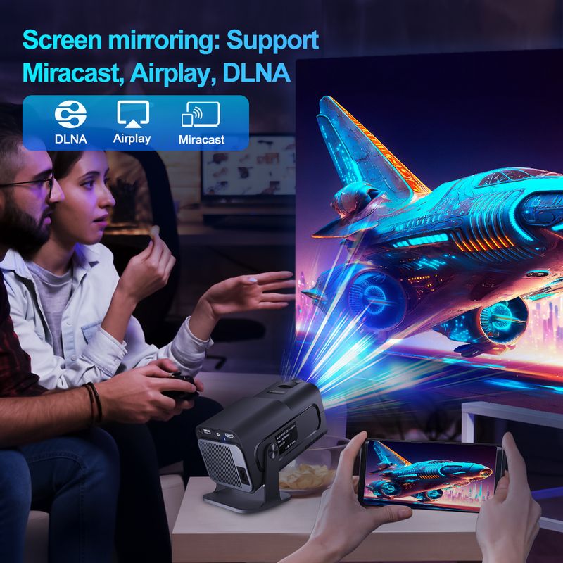 4K Android 11 Projector Native 1080P 390ANSI HY320 Dual Wifi6 BT5.0 1920*1080P Cinema Portable Projetor_voghion.com