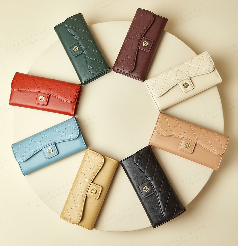 2024 New Wallet Long Women's Fashion Small Fragrant Wind Lingge Wallet Multi Functional Women's Handbag_voghion.com