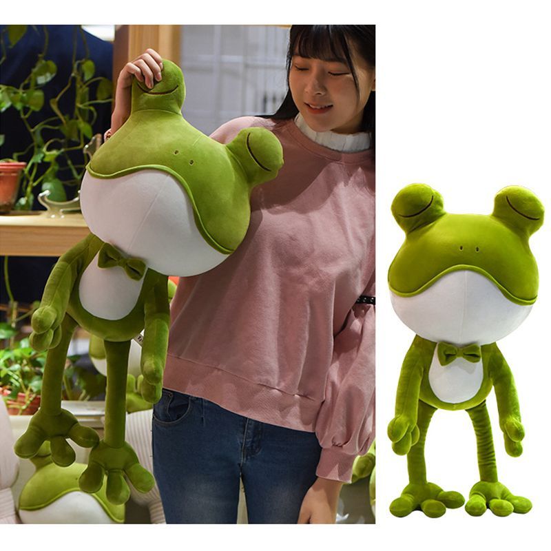 Soft Frog Plush Adorable Stuffed Animal Toy Ideal For Kids Cuddly Bedtime Pillow_voghion.com