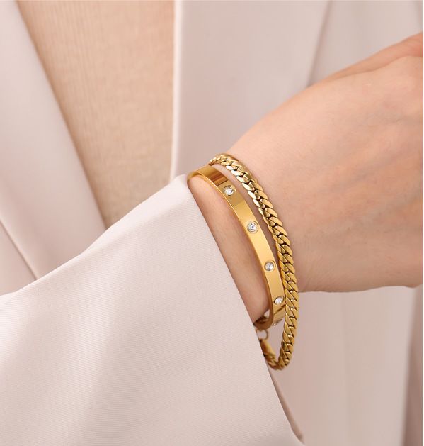 1 Set Stylesch Einfach Diamant Kette Temperament Männer Bracelet Set_voghion.com