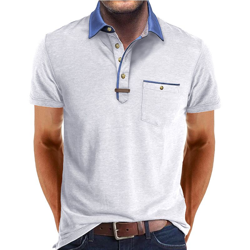 Grenzüberschreitende Sommer europäischen und amerikanischen Herren Kurzarm Revers T-Shirt, Außenhandel Herren Polo Shirt Casual Top Großhandel_voghion.com