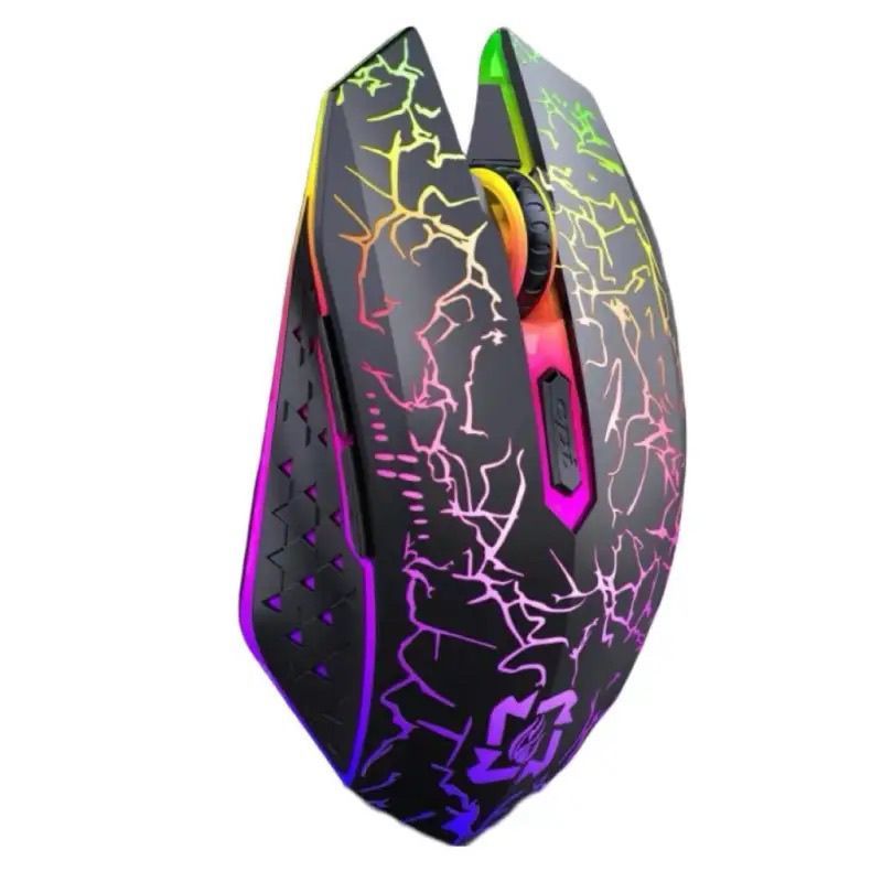 Mechaniczna bezprzewodowa mysz Wrangler Bluetooth 2.4G Luminous Crack Silent Office Uniwersalna mysz do laptopa stacjonarnego_voghion.com
