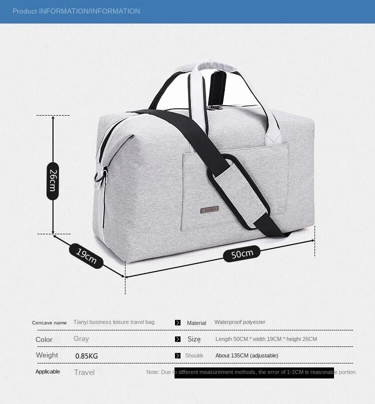 Borsa da viaggio da uomo Borsa da viaggio di grande capacità di nuova moda Borsa da viaggio per computer Borsa a tracolla portatile_voghion.com