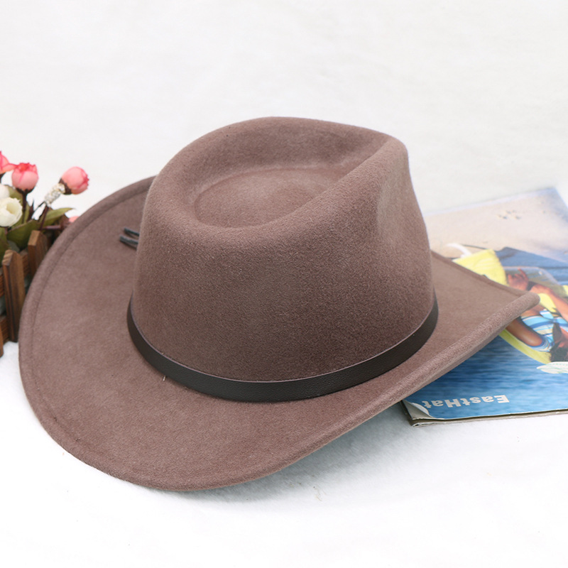 Tibetansk ull cowboyhatt vestlig gentleman filthatt jazzhatt herre vinterhatt_voghion.com