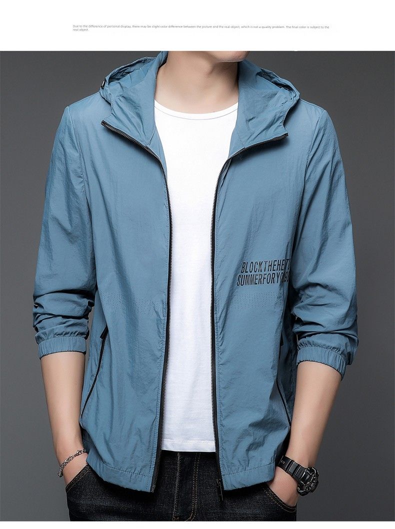 Pu Sen Paul Summer Thin Ice Silk Hooded Sun-Proof Top_voghion.com