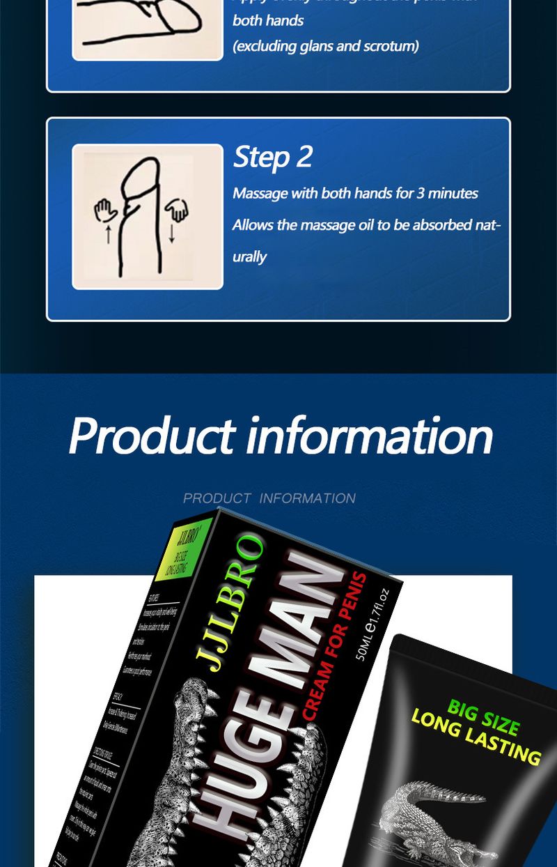 MAN HUGE Crocodile Penismassagekräm för män, närande och reparerande gel för vuxna_voghion.com