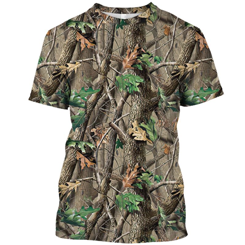 Outdoor Camouflage Jungle Camo Sommer Herren T-Shirt Lustiges O-Ausschnitt Schnelltrocknend Lose Jagd Tough Guy Persönlichkeit Kurzarm Top_voghion.com