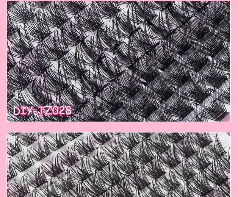 European and American cross border single cluster D curved hair false eyelashes exquisite gift box set DIY segmented natural thick eyelashes_voghion.com