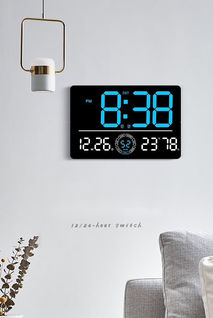 New Living Room Wall Simple Modern LED Digital Bluetooth Automatic Time Setting Electronic Clock 6667_voghion.com
