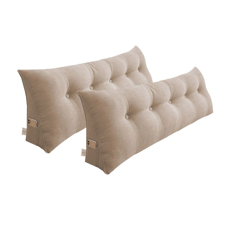 SOGA 2X 180cm Beige Triangular Wedge Bed Pillow Headboard_voghion.com