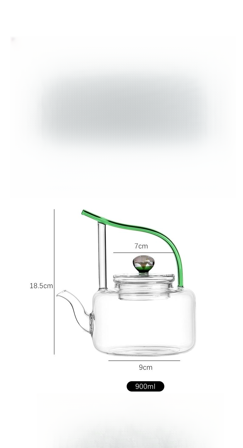 Rein handgefertigte, handbemalte, hitzebeständige Teekanne aus Glas im chinesischen Stil, temperaturbeständig von -20 °C bis 130 °C, Präzision_voghion.com