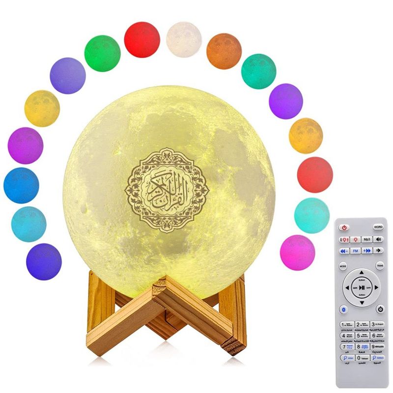 Mini veilleuse musulmane lumineuse sacrée, boîte à lampe Coran, cadeau Coran, Azan, haut-parleur Bluetooth sans fil, son portable Blutooth_voghion.com