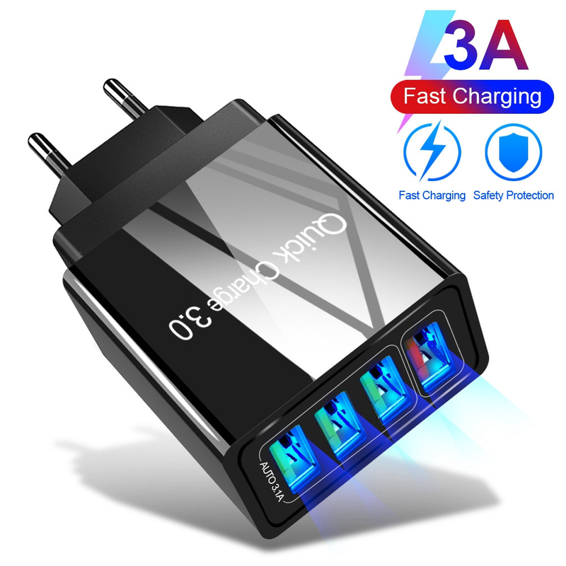 Greitas 48 W įkrovimas 4.0 3.0 USB įkroviklis QC4.0 QC3.0, skirtas „Samsung S10 A50 Xiaomi Mi9 iPhone 11 X 7“ sieniniam adapteriui QC QC_voghion.com