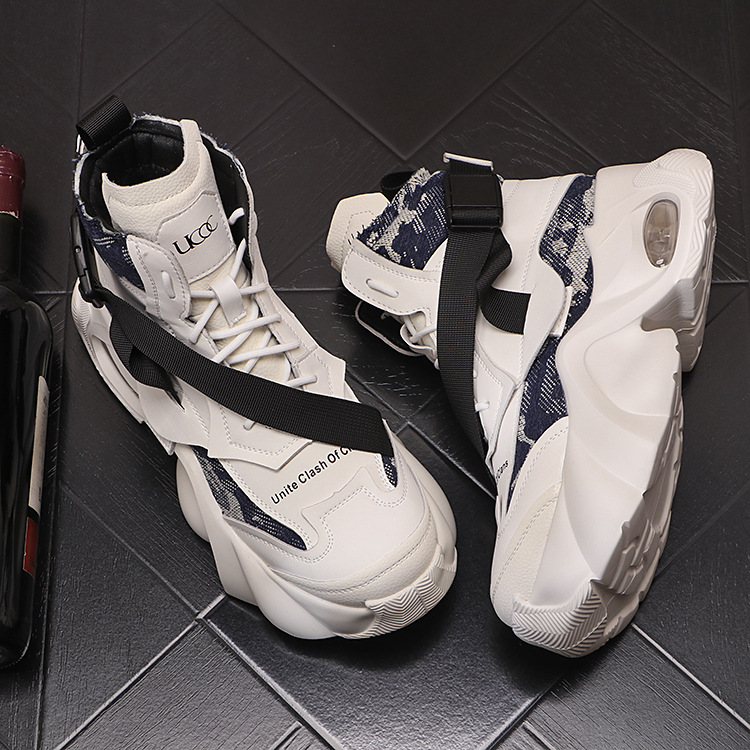 Moda erkek ayakkabıları, sonbahar ve kış pamuklu yüksek bilekli ayakkabılar, şık kişiselleştirilmiş kısa botlar, çok yönlü trend spor ve günlük ayakkabılar_voghion.com