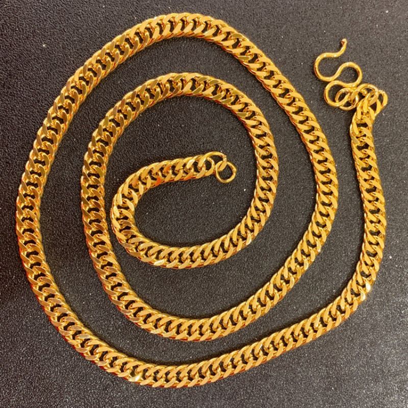 Collana cubana in ottone placcato oro, autentica moda, con catena laterale lunga, per coppie di uomini e donne, frusta per cavallo_voghion.com