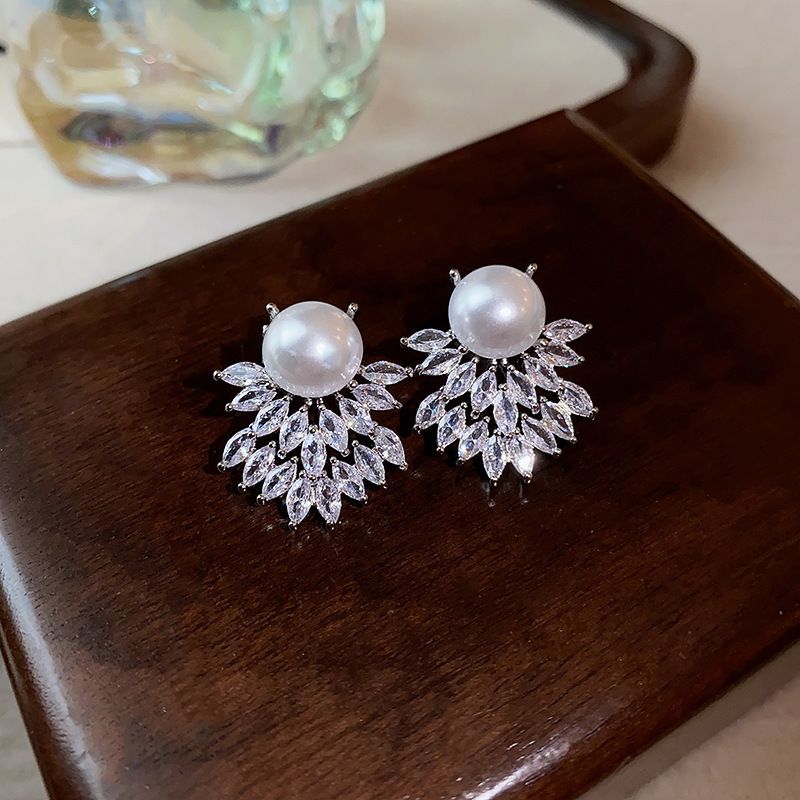 Nuovi orecchini di perle con aghi in argento con diametro pieno, design semplice alla moda, eleganti, leggeri, avanzati, accessori per le orecchie all'ingrosso_voghion.com
