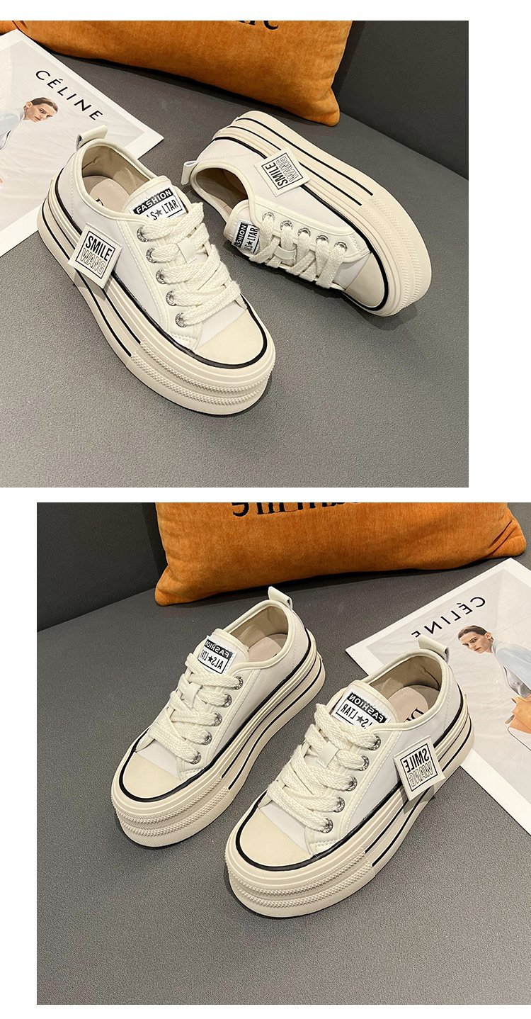 Europäische Waren Kleine lässige Segeltuchschuhe mit dicken Sohlen Damen dünner Gürtel erhöhte Papa-Schuhe Damen-All-Match-rutschfeste Plateauschuhe_voghion.com