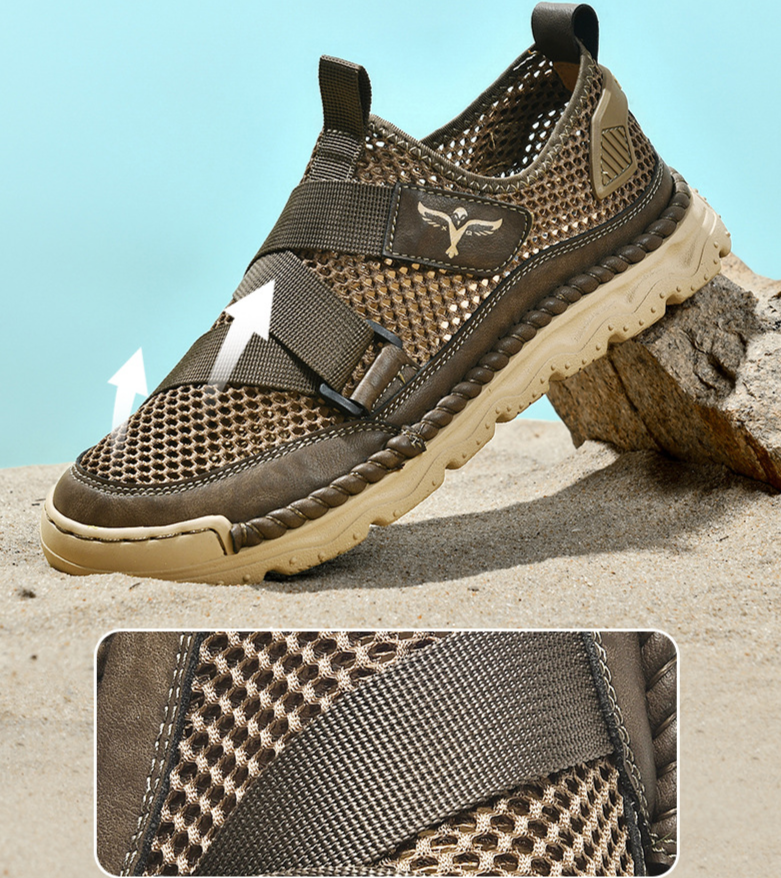Nuove scarpe da spiaggia estive oversize di fascia alta, sandali, antiscivolo, streaming cucito a mano, scarpe da uomo_voghion.com