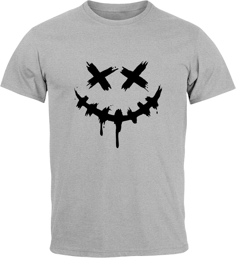 Men's T Shirt Printed Techwear Fashion Street Style Smiling Face Smile Trend Print_voghion.com