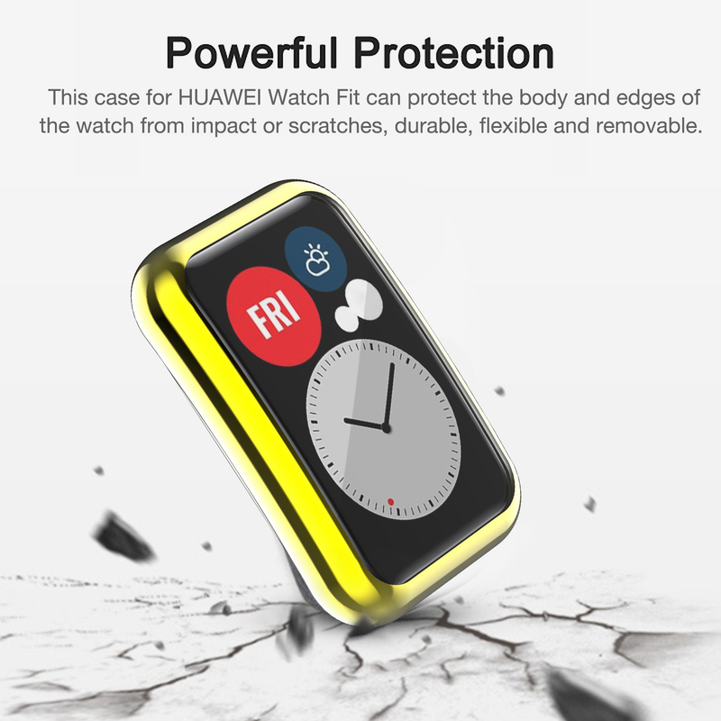 For Huawei Watch Fit Case Smartwatch Plated Accessories TPU Bumper All-Around Screen Protector Huawei Watch Fit New Case_voghion.com