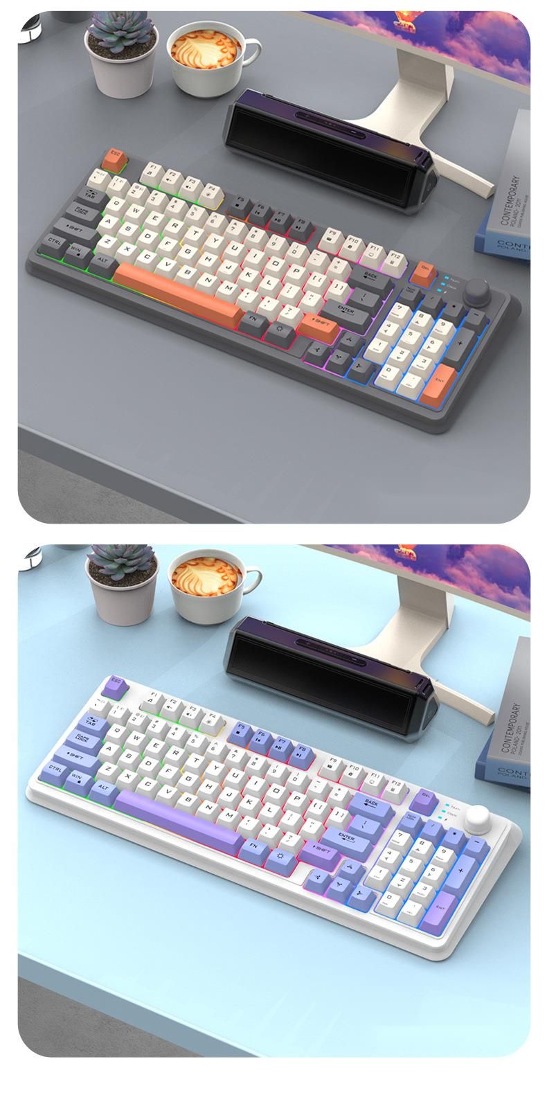 Xuan Yinfu K94 Bluetooth Wireless Dual-Mode Mechanical Feel For Computer Laptop Gaming Office Rechargeable Keyboard_voghion.com