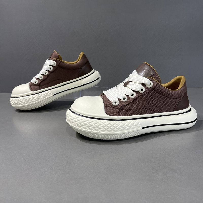 Scarpe estive da uomo in tela traspirante con punta grande, suole spesse versatili, scarpe casual di nicchia per uomo_voghion.com