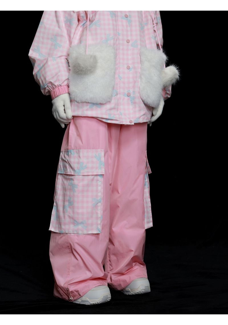 Damen 3L Snowboardanzug 2024 Schneehose Skijacke Fleecegefüttert Wasserdicht_voghion.com