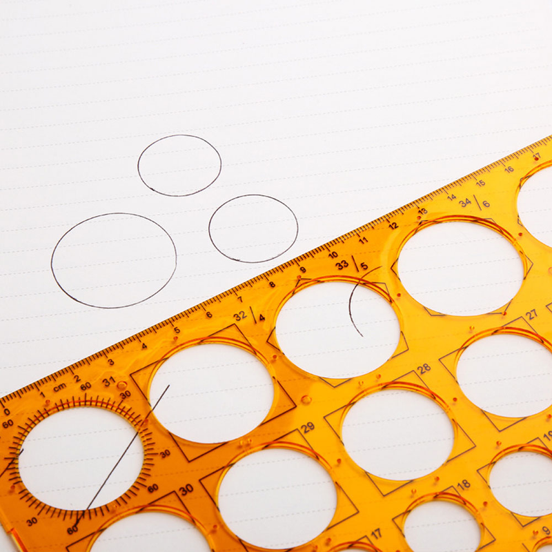 Circular drawing template Soft drawing design template Orange circular drawing ruler Circular sewing template_voghion.com