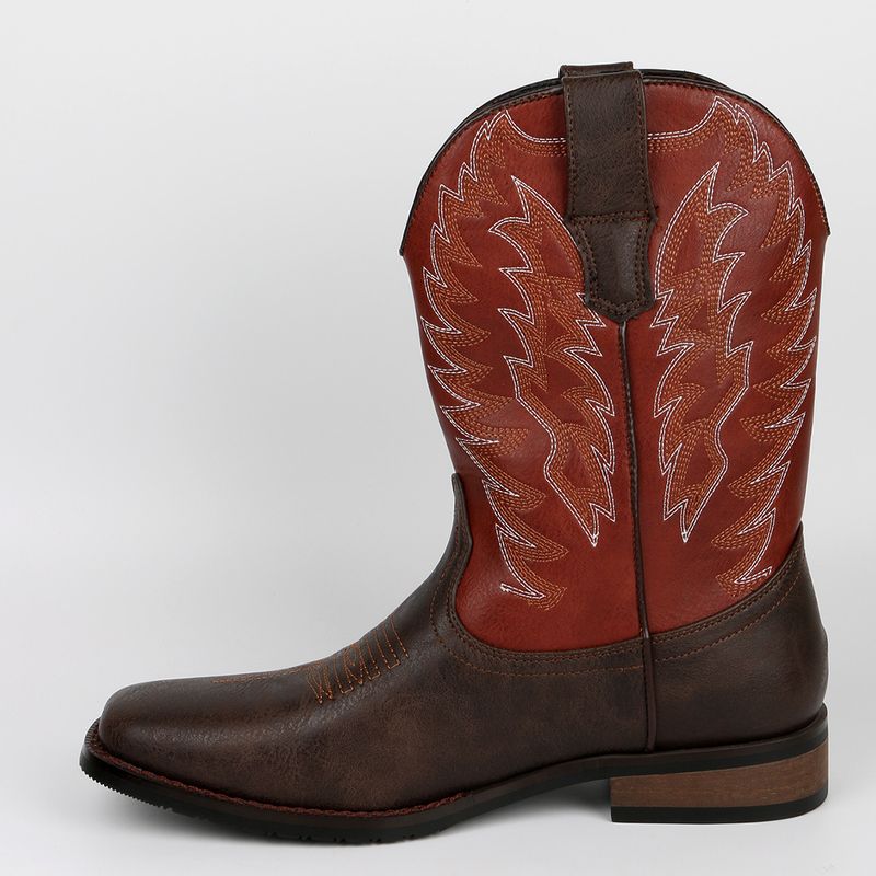 Cizme de cowboy occidentale pentru bărbați în stil retro fried street Knight_voghion.com