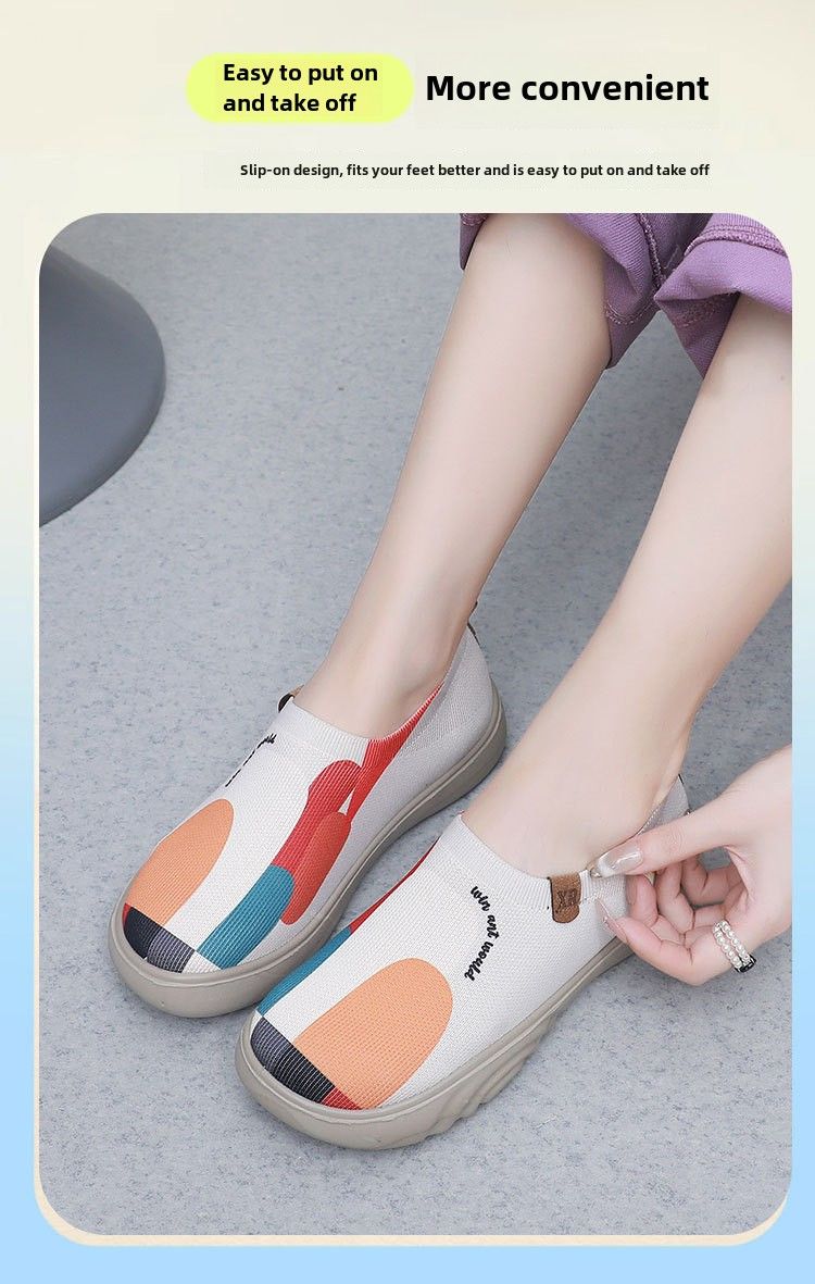 Neue Damenschuhe aus altem Peking-Stoff, trendige, bemalte Freizeitschuhe, weiche Sohle, weiche Oberfläche, fliegendes Weben, dicke Sohle, einpedalige Einzelschuhe_voghion.com