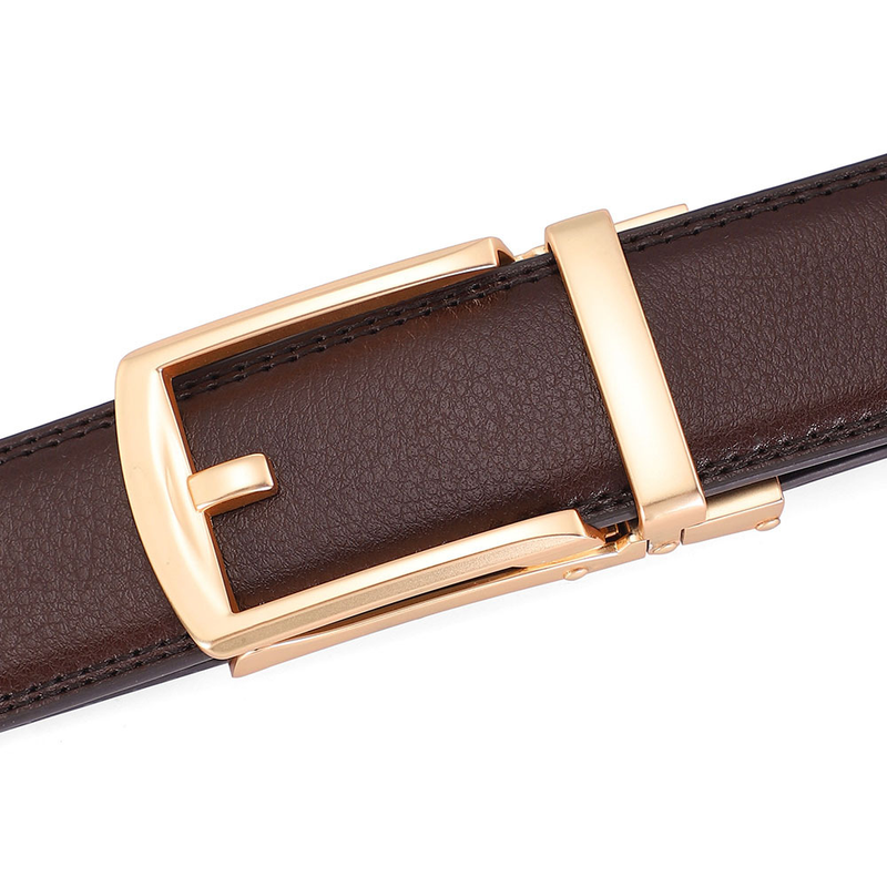 2024 New Fashion Versatile Leather Belt Men's Automatic Buckle Belt Cowhide Belt False Needle Buckle Belt_voghion.com
