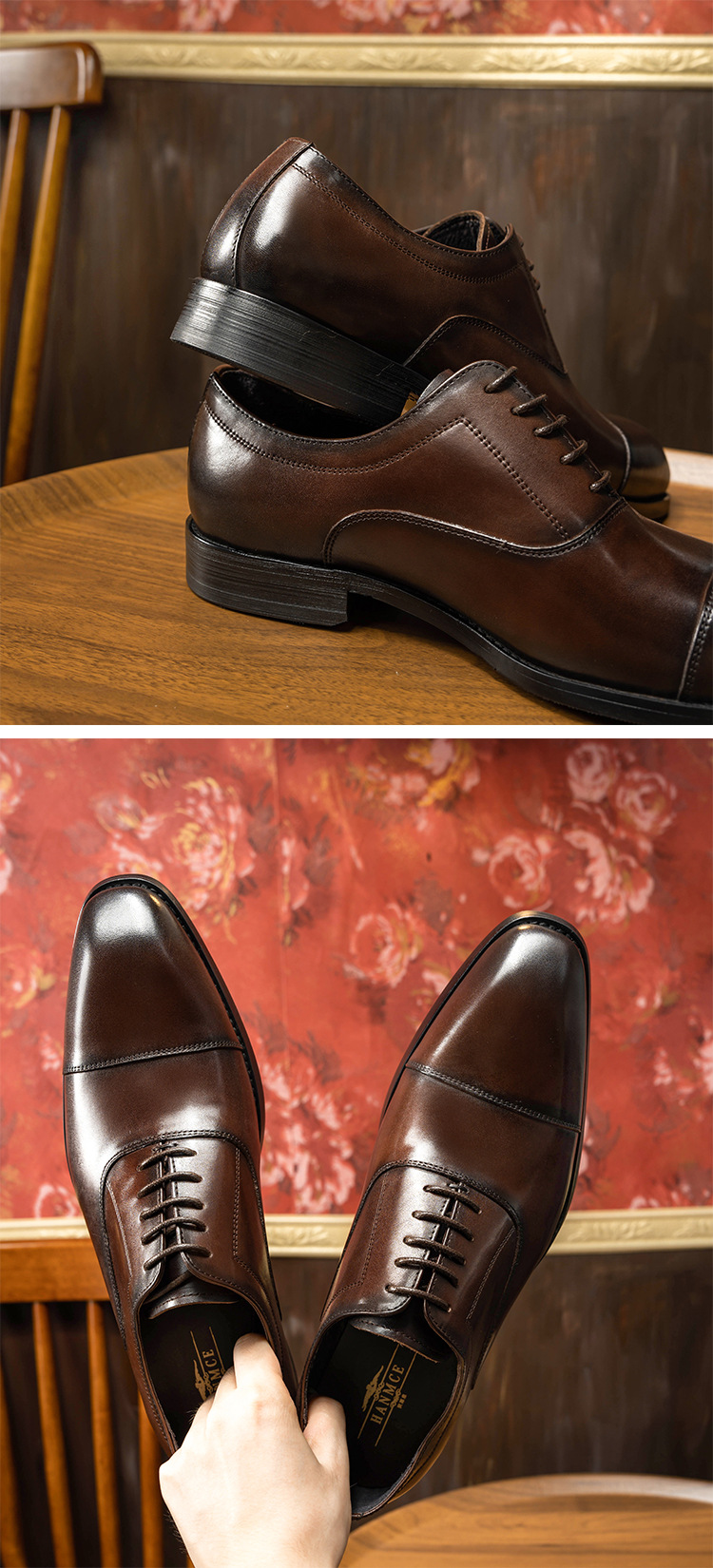 Voyage Italian Oxford Business Formal Three-Connector Men's Brogue Leather Shoes Comfortable Versatile_voghion.com
